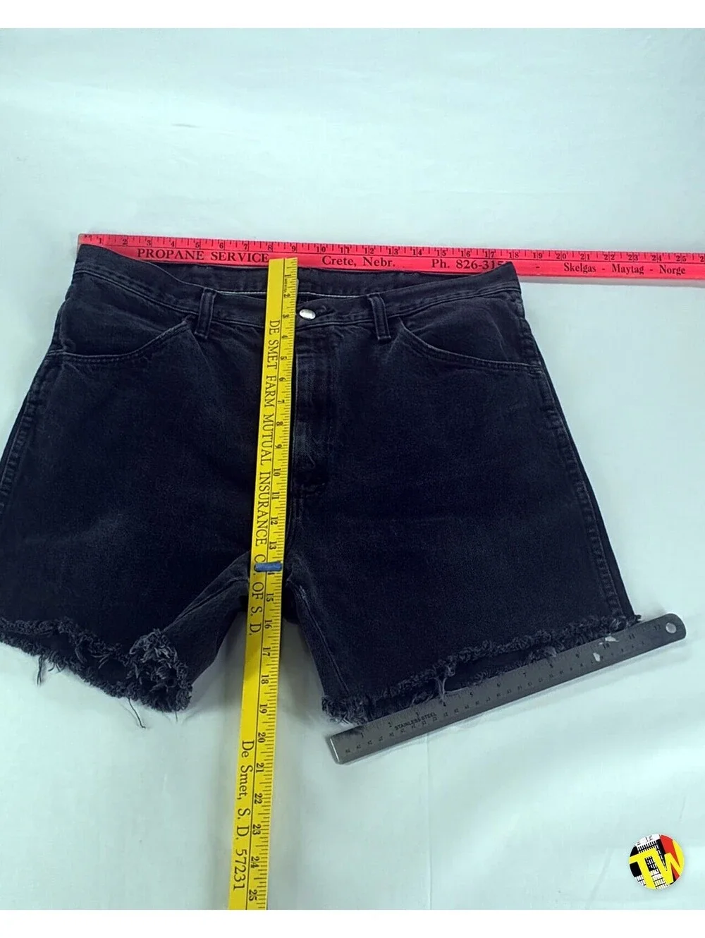 Vintage 80s 90s Rustler Cut Off Jean Shorts Faded Black
